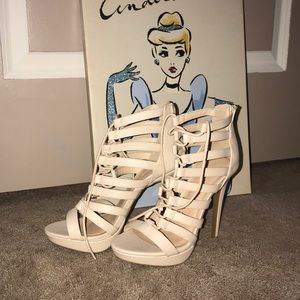 Nude high heeled shoes